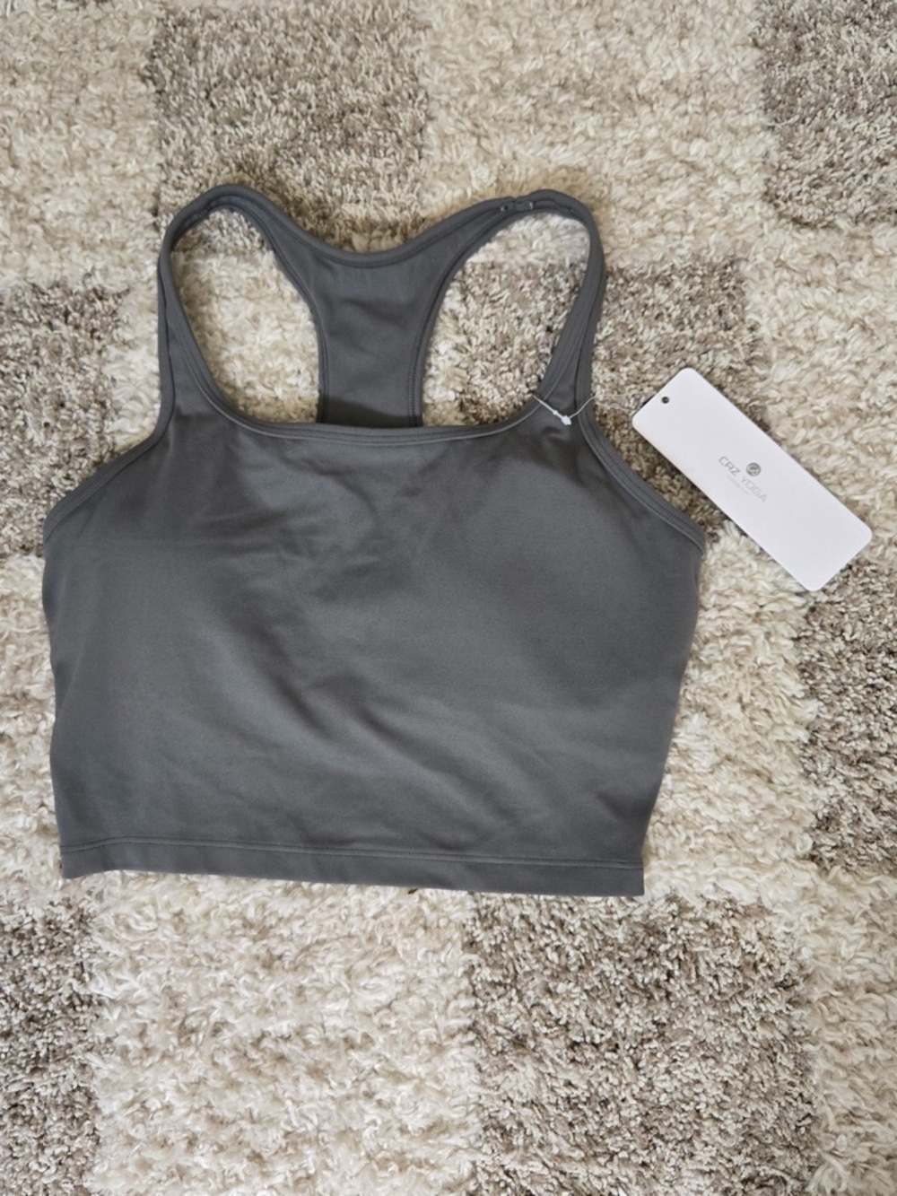 Gray  Sage Racerback Crop Bralette